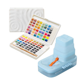 MEEDEN Solid Watercolor and Foldable Paint Brush Cleaner Set