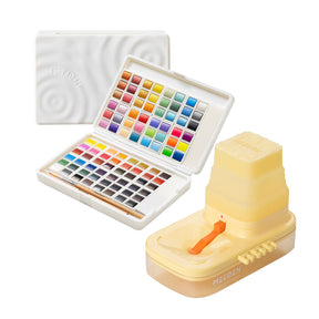 MEEDEN Solid Watercolor and Foldable Paint Brush Cleaner Set