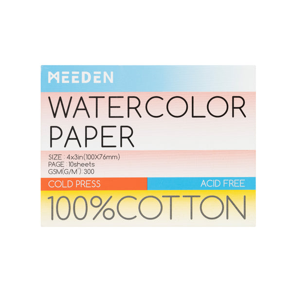 MEEDEN Cold Press Watercolor Paper Pad , 4×3", 5×10 Sheets