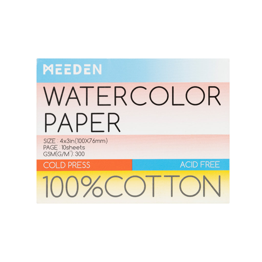 Cold Press Watercolor Paper Pad 4×3" 5×10 Sheets
