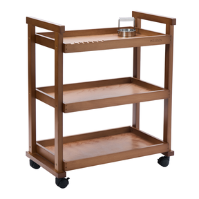 MEEDEN 3-Tier Storage Art Cart/Trolley, Walnut-W13