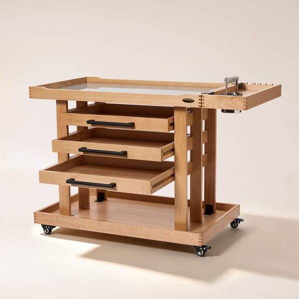 MEEDEN Extra Large Artist Storage Cart, 5-Tier Rolling Painting Studio Workstation, W13H Extra Large - Natural