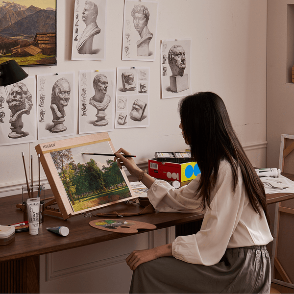 MEEDEN Portable & Adjustable Wood Sketching Board-HJ-A3 - Walnut