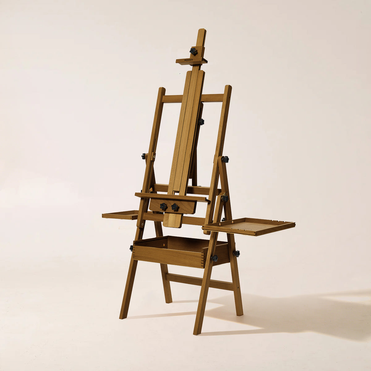 MEEDEN Painting Easel with Storage: H-Frame Beech Wood Art Easel - Walnut