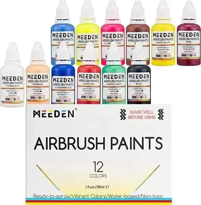 Airbrush Paint Colors Set (30 Ml/3 oz) - MEEDEN Art 24 Color