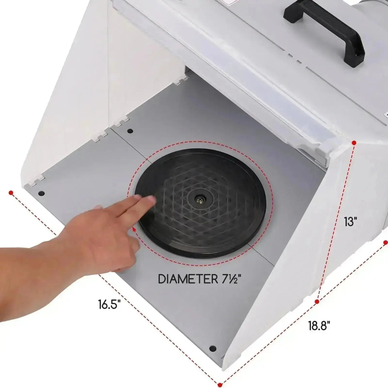 Airbrush Paint Spray Booth Kit with 3 LED Lights Turn Table and Filter Hose - MEEDEN ARTAirbrush Tool