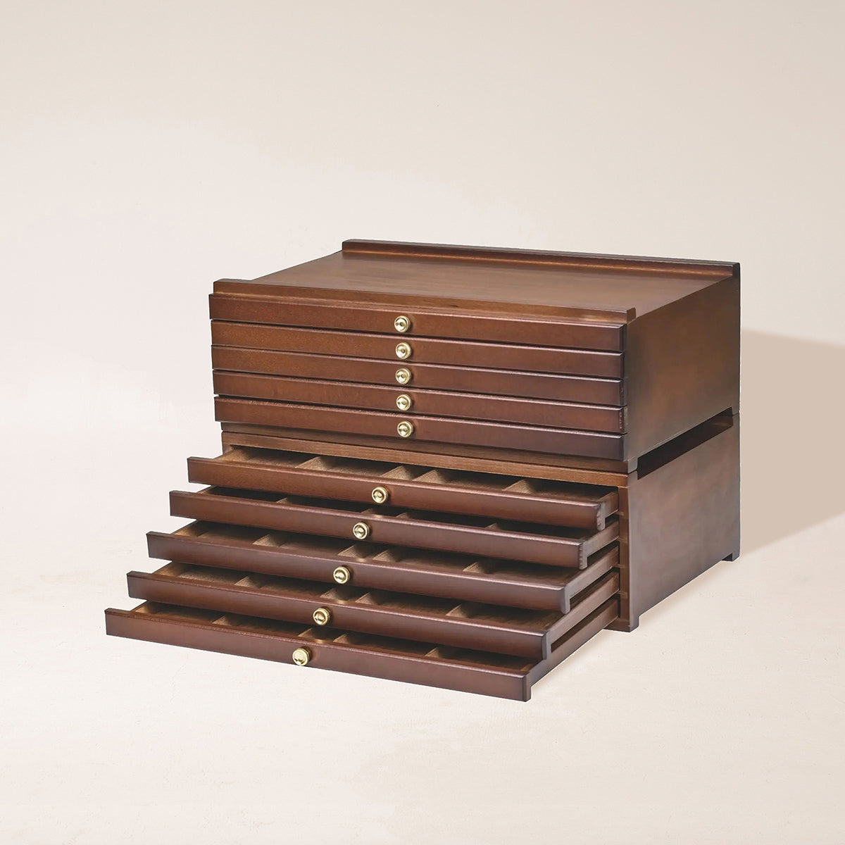 MEEDEN 10-Drawer Art Supply Storage Box, Walnut Color