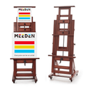 MEEDEN Deluxe Studio Large Rocker Crank Heavy Duty Artist Easel-DHJ-12, Dark Walnut