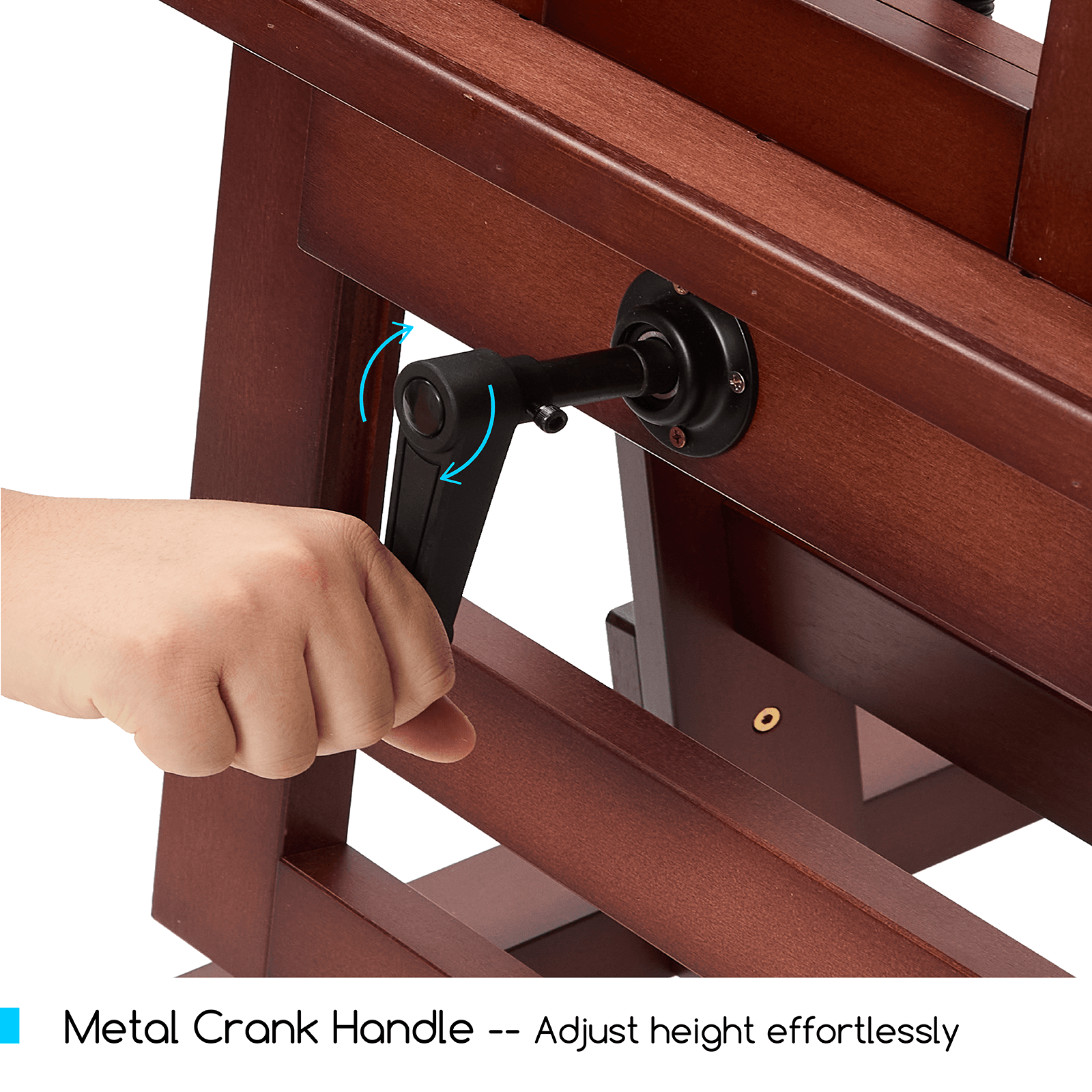 MEEDEN Deluxe Studio Large Rocker Crank Heavy Duty Artist Easel-DHJ-12, Dark Walnut