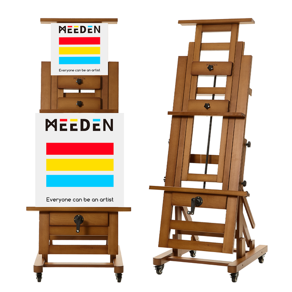MEEDEN Deluxe Studio Large Rocker Crank Heavy Duty Artist Easel-DHJ-12, Walnut