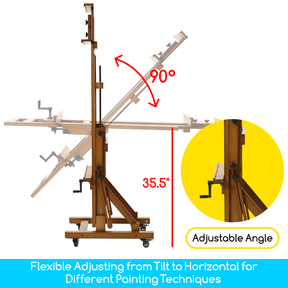 MEEDEN Deluxe Studio Large Rocker Crank Heavy Duty Artist Easel-DHJ-12, Walnut