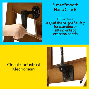 MEEDEN Deluxe Studio Large Rocker Crank Heavy Duty Artist Easel-DHJ-12, Walnut