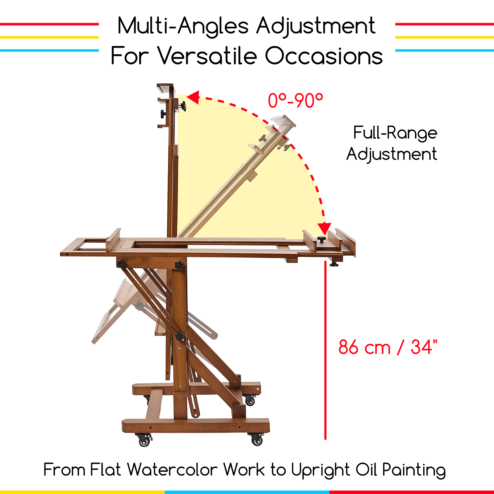 MEEDEN Deluxe Multi-Function Heavy Duty Large Artist Easel-Walnut-DHJ-3