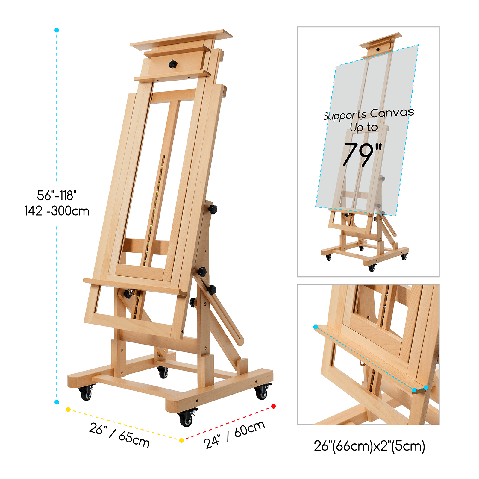 MEEDEN Deluxe Multi-Function Heavy Duty Large Artist Easel-DHJ-3