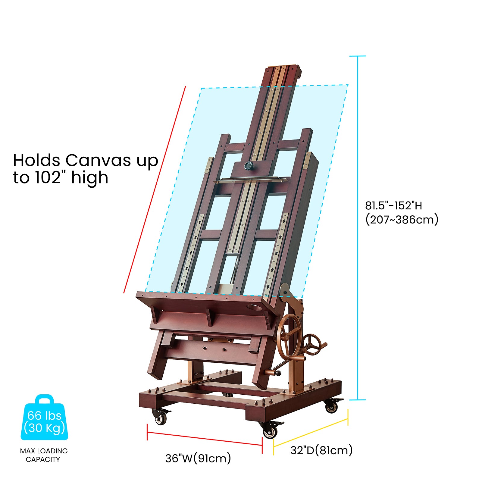 MEEDEN Pro Semi-Automatic Adjustable Large Capacity Mechanized Artwork Easel DHJ-5