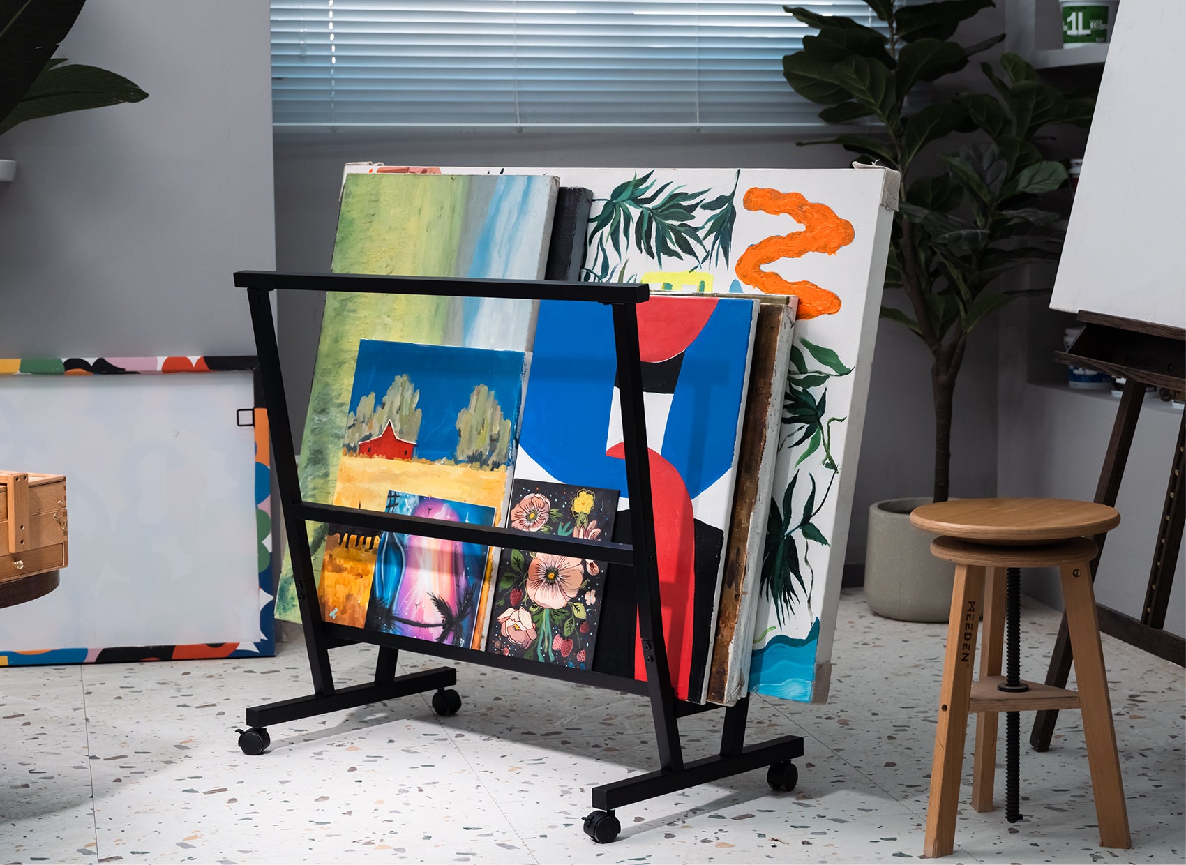 MEEDEN Metal Print Rack - Black