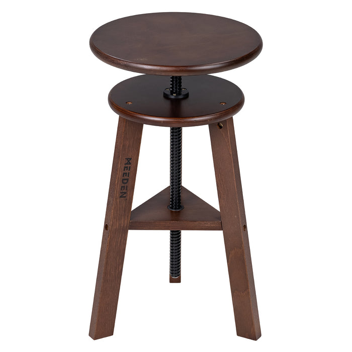 MEEDEN Wooden Drafting Stool with Adjustable Height-Walnut-G-005