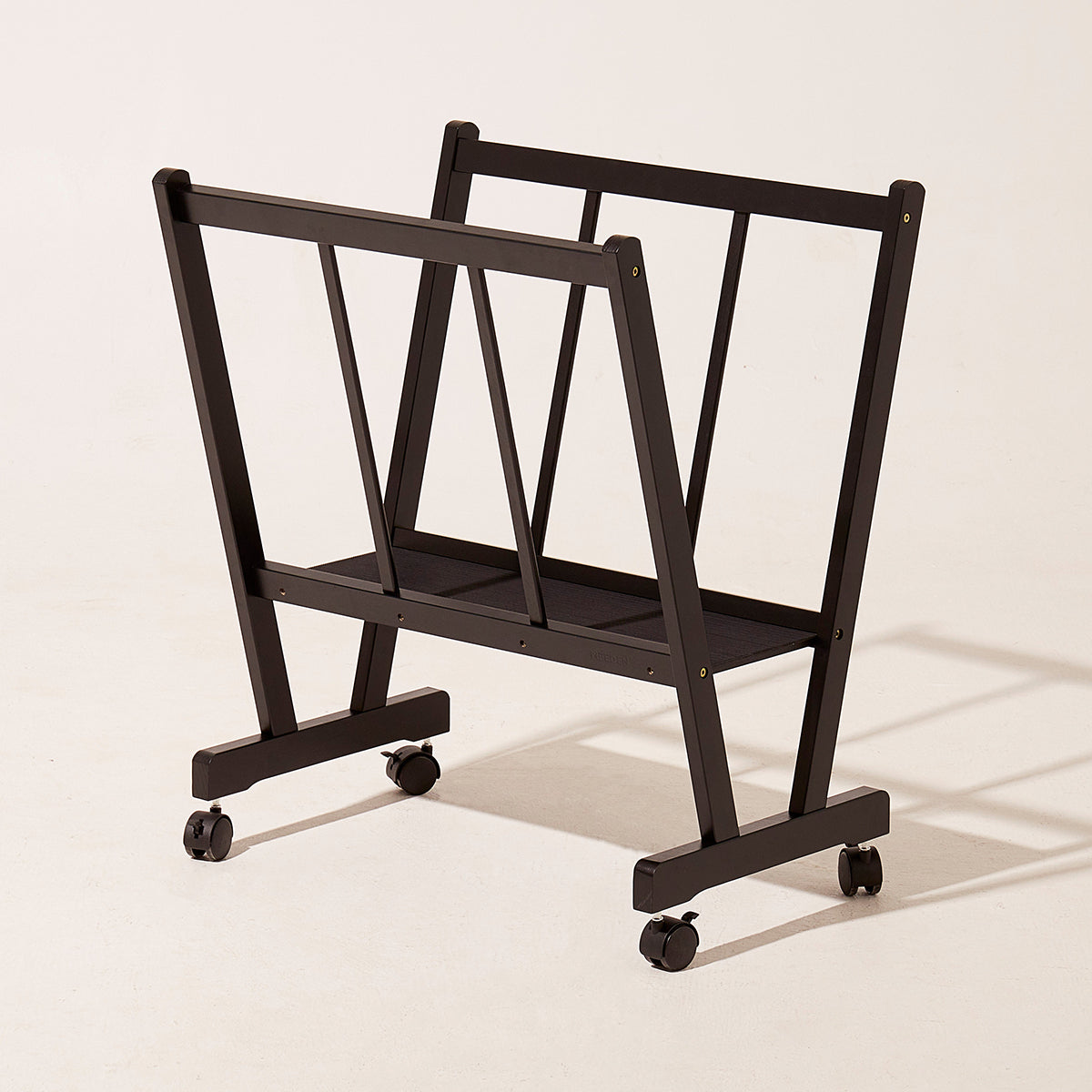 MEEDEN Wooden Large Print Rack with Castors-Black