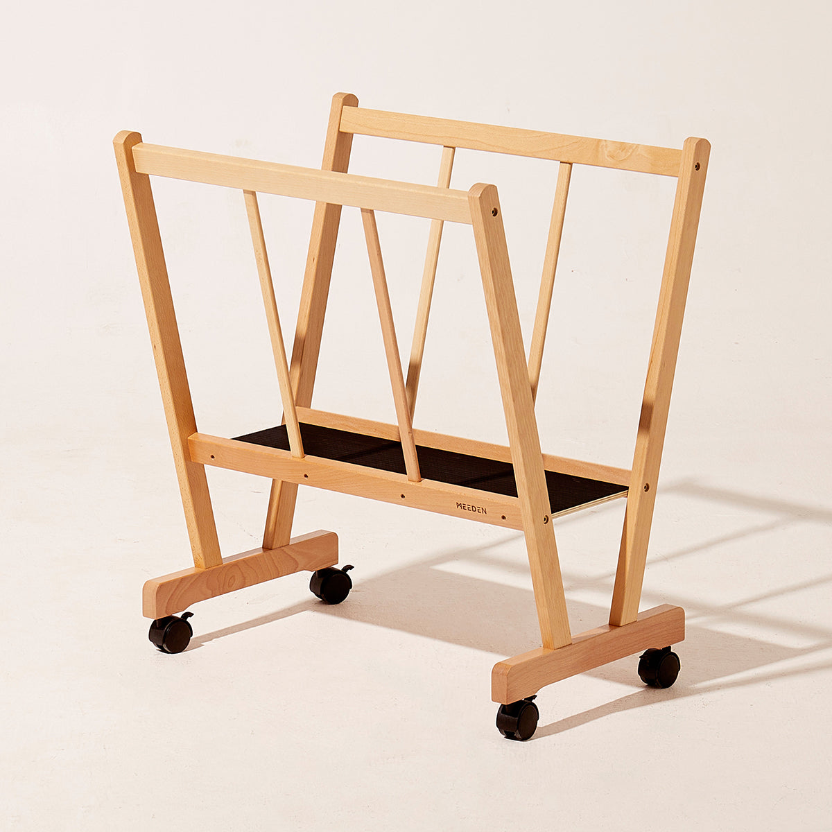 MEEDEN Wooden Large Print Rack with Castors-Natural