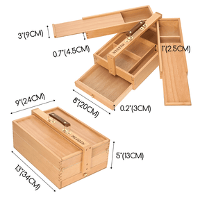 MEEDEN Wooden Artist Storage Box – Portable Foldable Organizer with Drawer