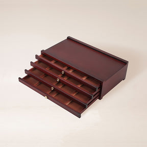 MEEDEN 4-Drawer Art Supply Storage Box, Dark Walnut