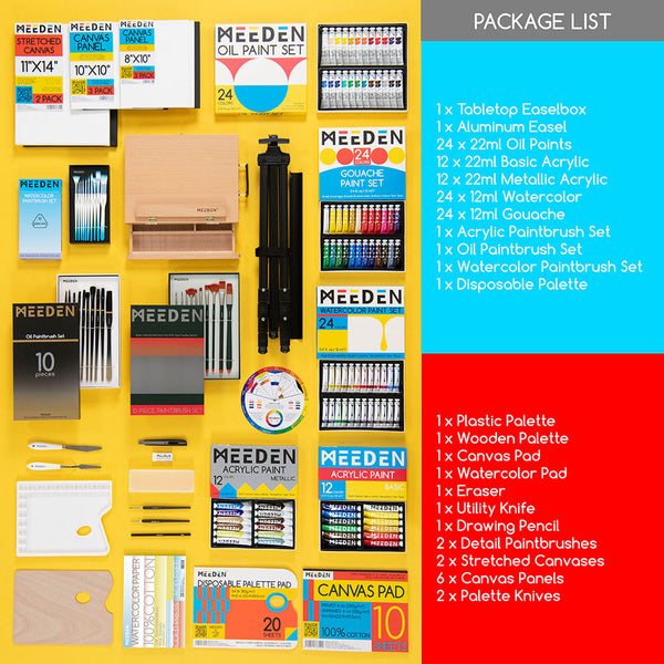 MEEDEN Deluxe All-tech Painting Set, 151Pcs Painting Kit