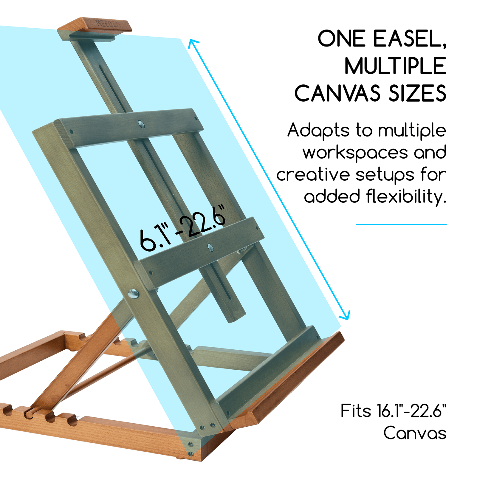MEEDEN Heavy-Duty H-Frame Tabletop Easel - Walnut - HJ-11
