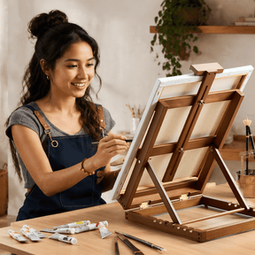 MEEDEN Heavy-Duty H-Frame Tabletop Easel - Walnut - HJ-11