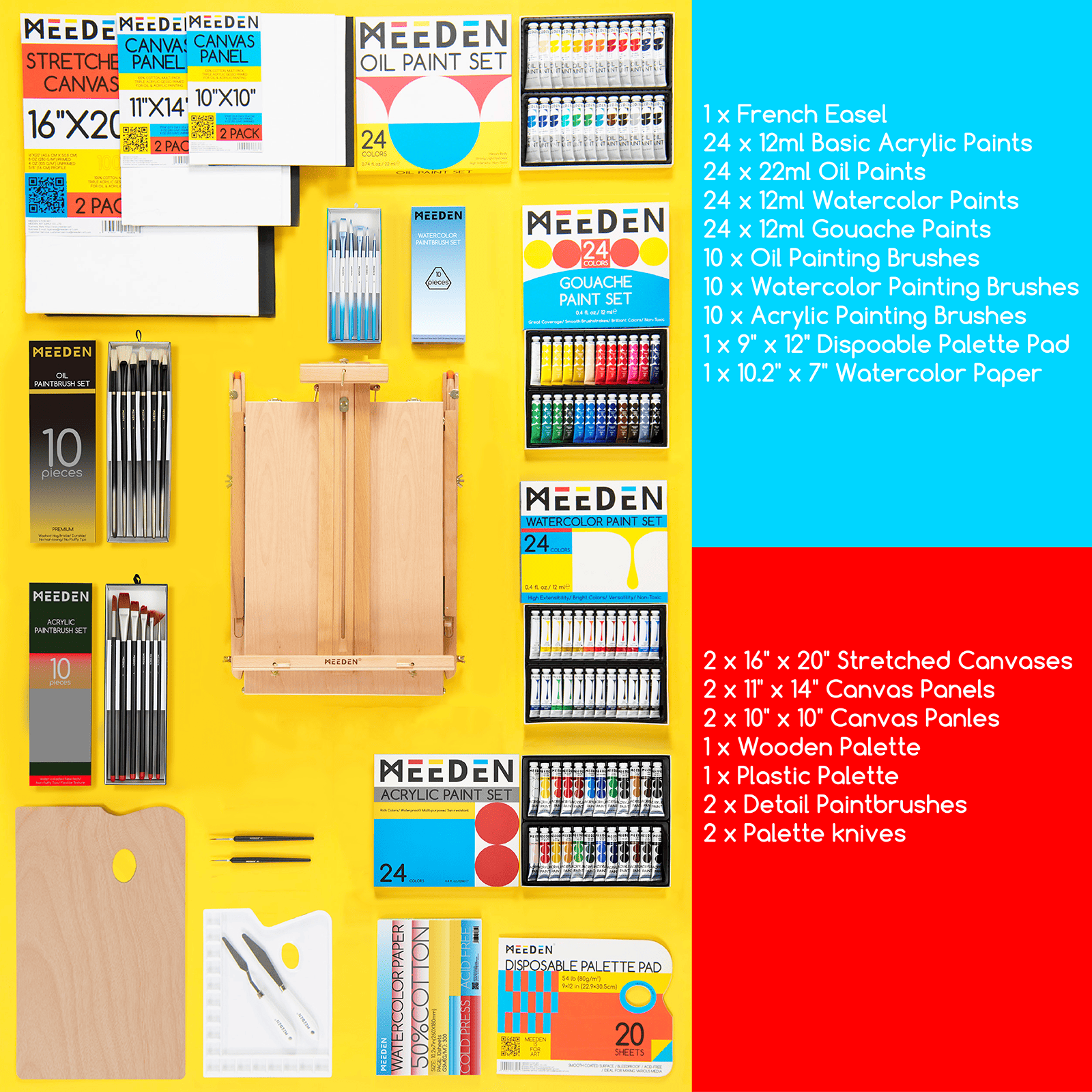 MEEDEN Deluxe All-in-one Art Painting Set, 141 Pieces - MEEDEN ART MEEDEN Deluxe All-in-one Art Painting Set, 141 Pieces - MEEDEN ART