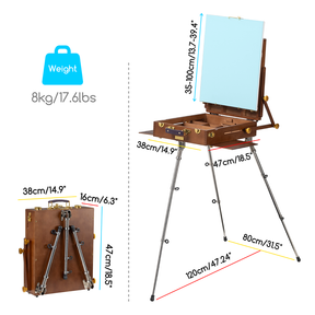 MEEDEN Pro Storage Pochade Easel Box with Stainless Steel Tripod