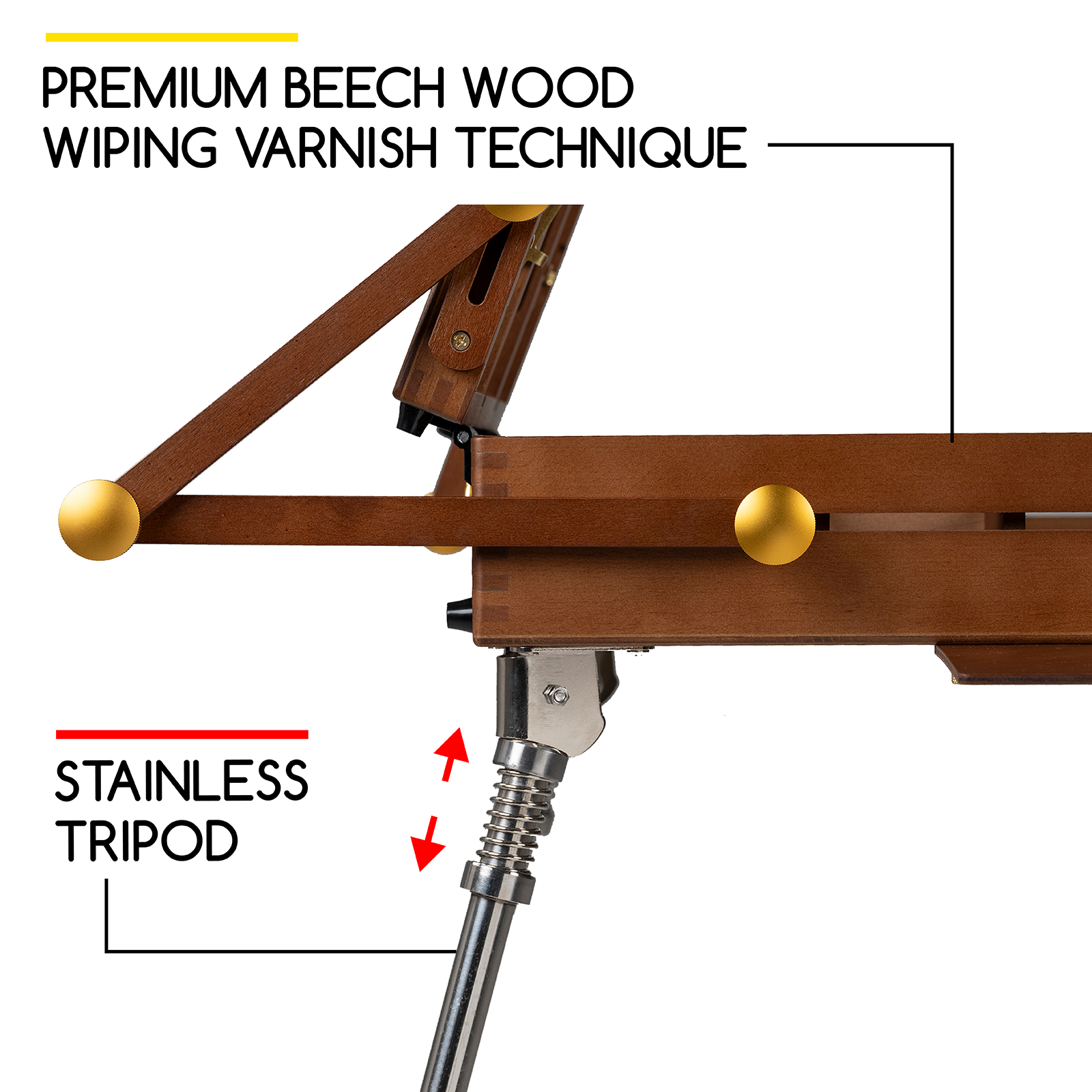 MEEDEN Pro Storage Pochade Easel Box with Stainless Steel Tripod