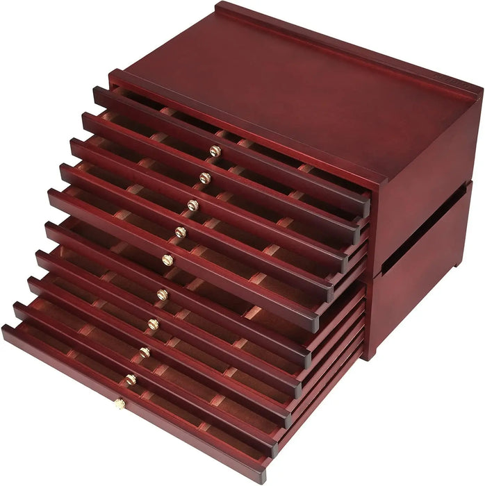 MEEDEN 10-Drawer Art Supply Storage Box, Dark Walnut — MEEDEN ART