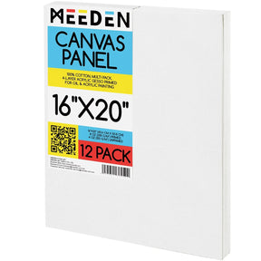 MEEDEN 100% Cotton Canvas Boards, 16 x 20 In, 12 Packs MEEDEN