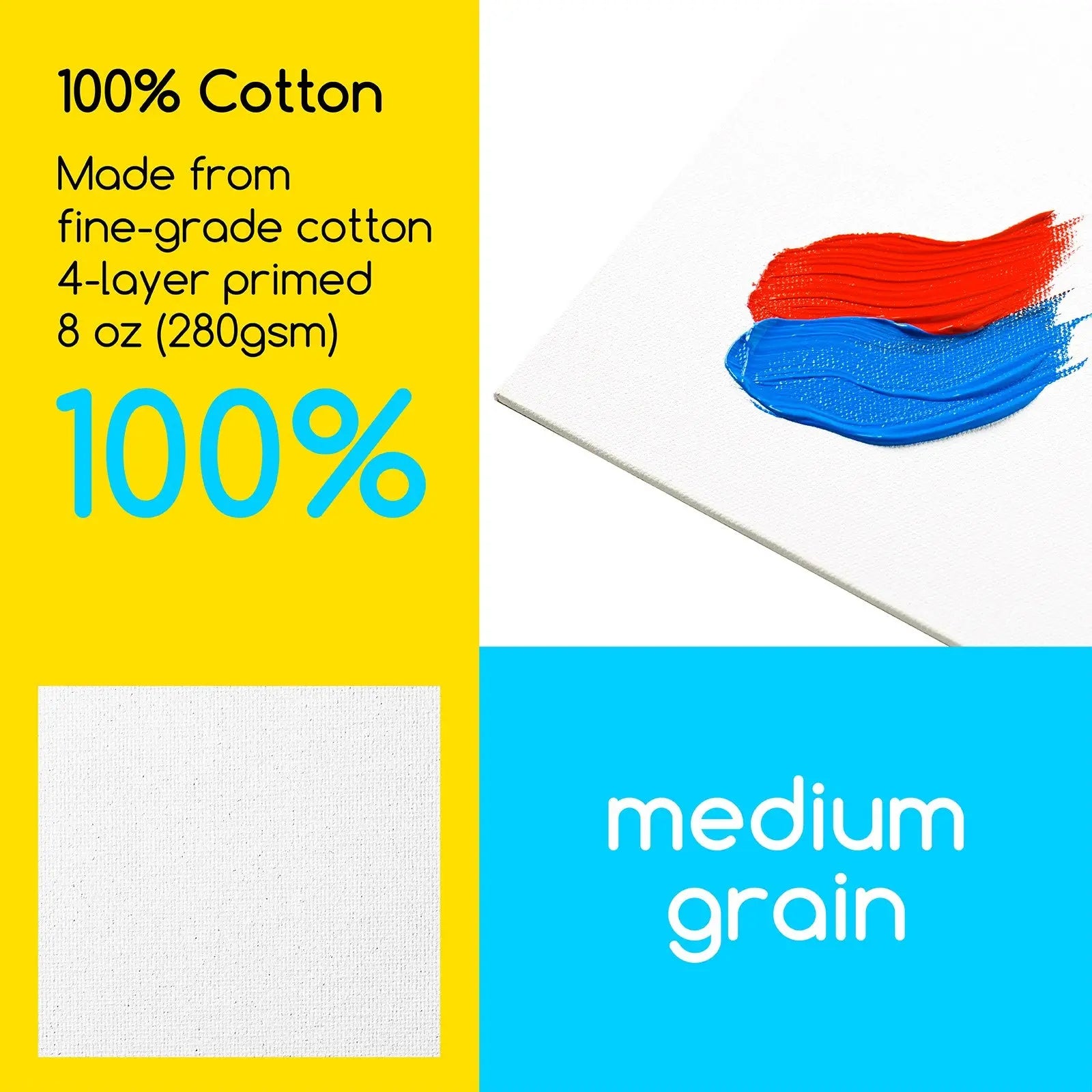 MEEDEN 100% Cotton Canvas Boards, 16 x 20 In, 12 Packs MEEDEN ART