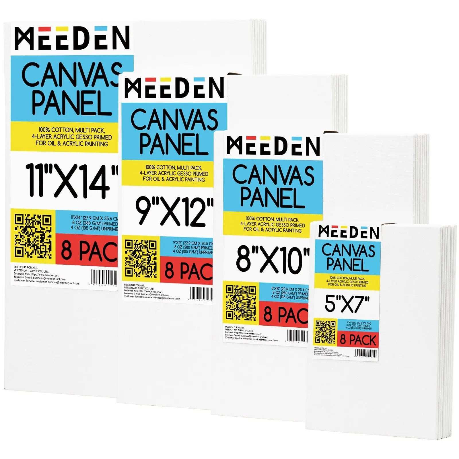MEEDEN 100% Cotton Canvas Boards, 16 x 20 In, 12 Packs MEEDEN ART
