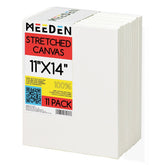 MEEDEN 100% Cotton Stretched Canvas, 8 x 8 In, 11 Packs MEEDEN