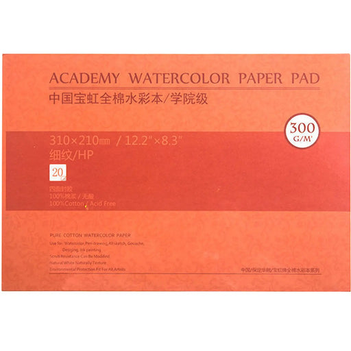 MEEDEN 100% Cotton Watercolor Paper Pad, 12×8", Hot Press, 140lb/300gsm MEEDEN