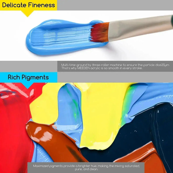 MEEDEN 12-Color Acrylic Paint, 60 ml/2 oz Tubes - MEEDEN ARTPaint