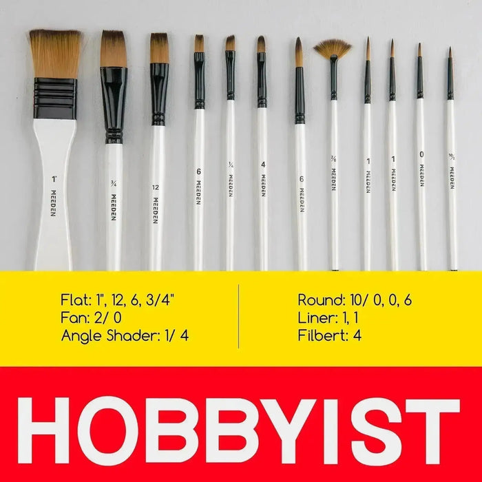 MEEDEN 12 Pcs Acrylic Paint Brushes Set - MEEDEN ARTBrushes