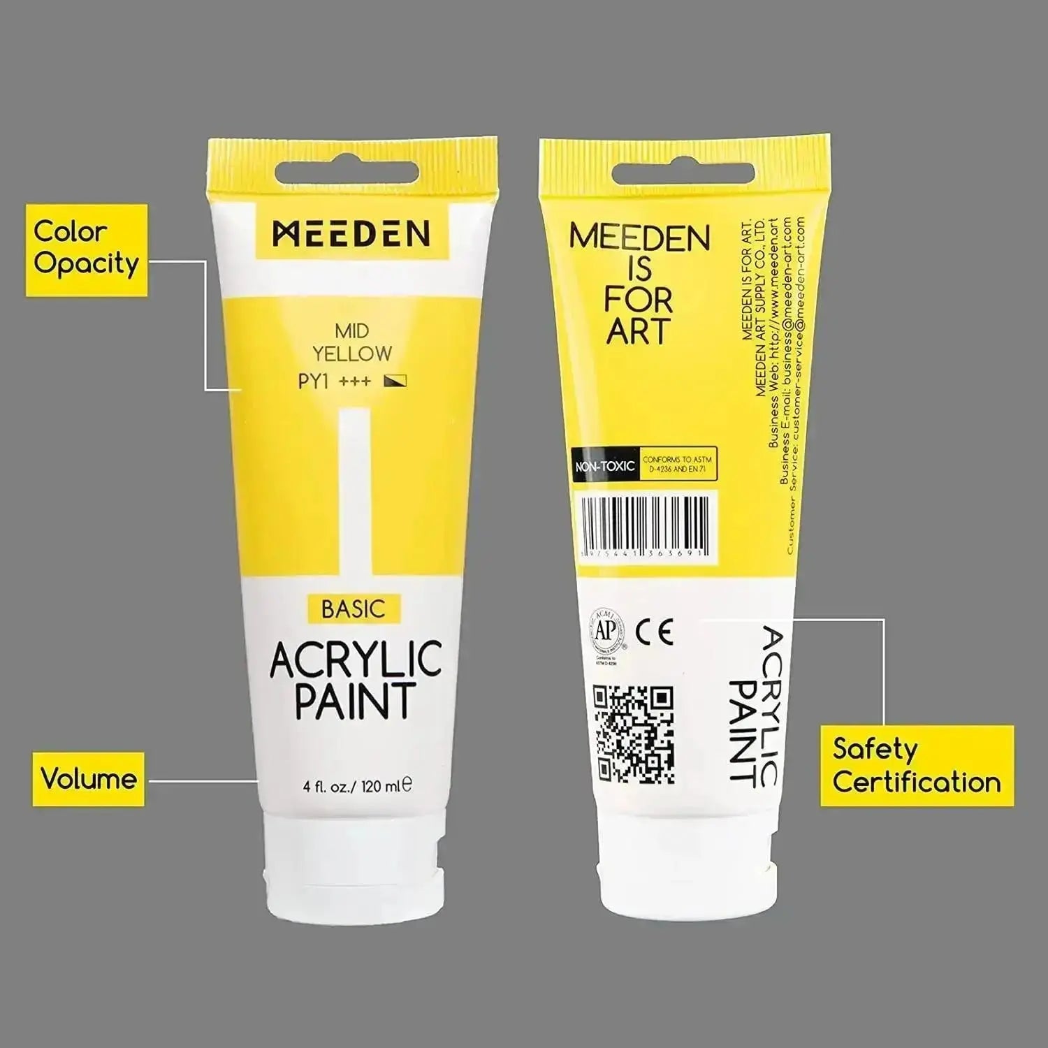 MEEDEN 12-color Acrylic Paint, 120 ml/4 oz Tubes - MEEDEN ARTPaint