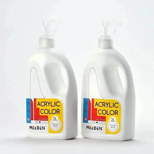 2-Pack Titanium White Acrylic Paints with Pump Lids, 2L /67.6 oz. - MEEDEN ARTPaint