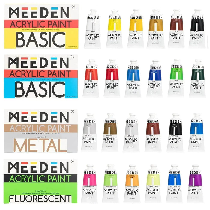 MEEDEN 24-Color Acrylic Paint Set, 60 ml/2 oz - MEEDEN ARTPaint