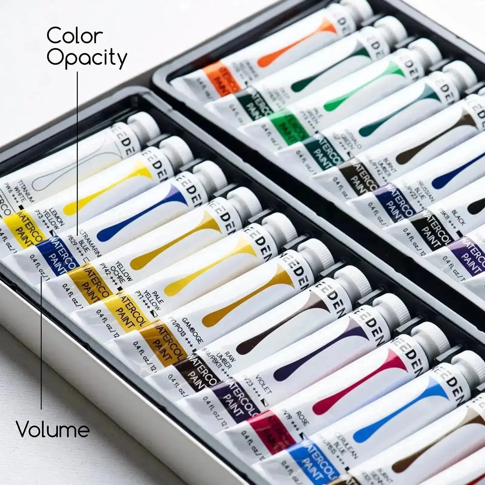 MEEDEN 24-Color Tube Watercolor Paint Set, 12ml - MEEDEN ARTPaint