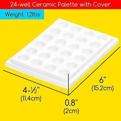 MEEDEN 24-Well Ceramic Palette with Cover - MEEDEN ARTPalette