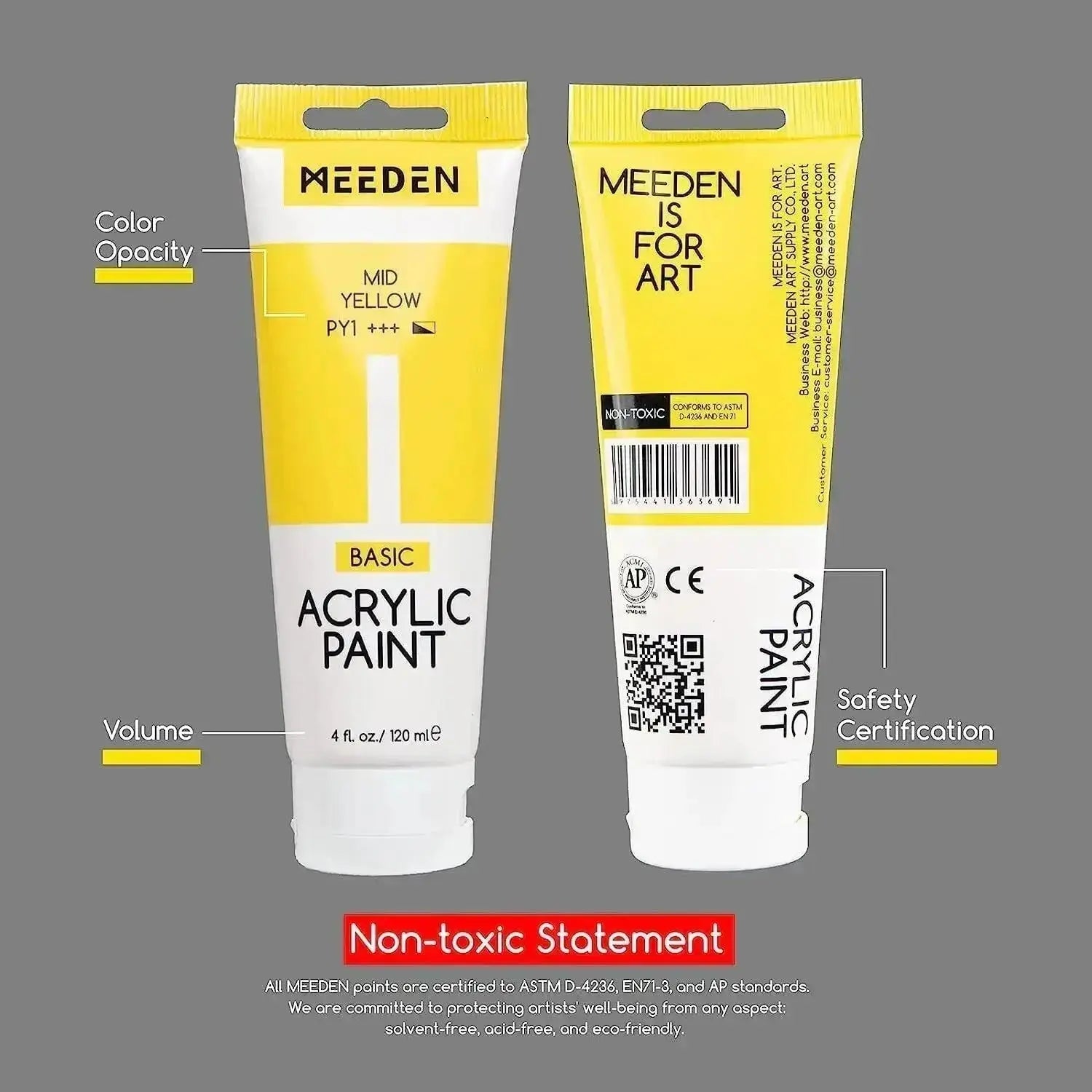 MEEDEN 24-color Acrylic Paint Set, 120 ml/4.06 oz Tubes - MEEDEN ARTPaint