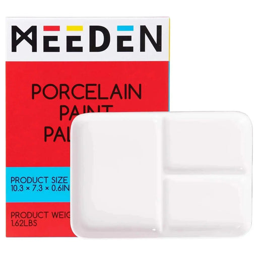 MEEDEN 3-Well Ceramic Palette, 10'' × 7'' - MEEDEN ARTPalette