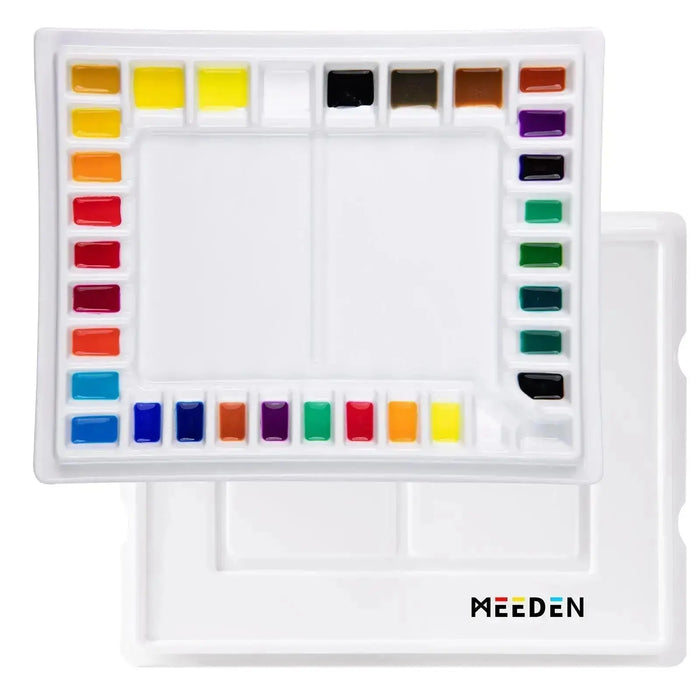 MEEDEN 33-Well Porcelain Painting Palette with Plastic Cover - MEEDEN ART