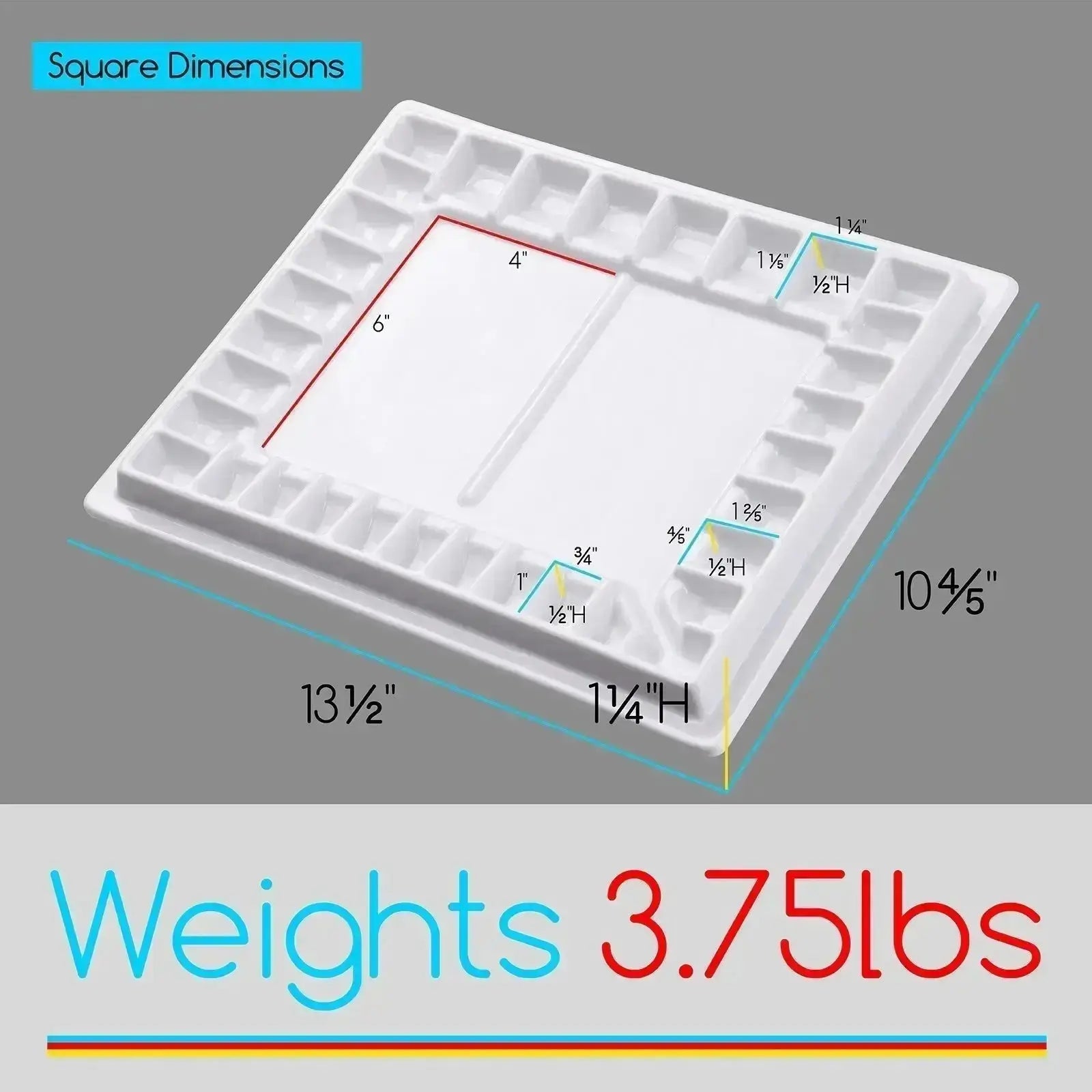 MEEDEN 33-Well Porcelain Painting Palette with Plastic Cover - MEEDEN ART