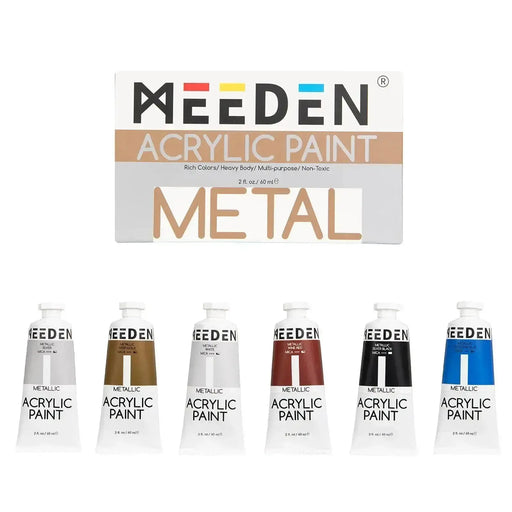 MEEDEN 6-Color Metallic Acrylic Paint, 60 ml/2 oz - MEEDEN ARTPaint