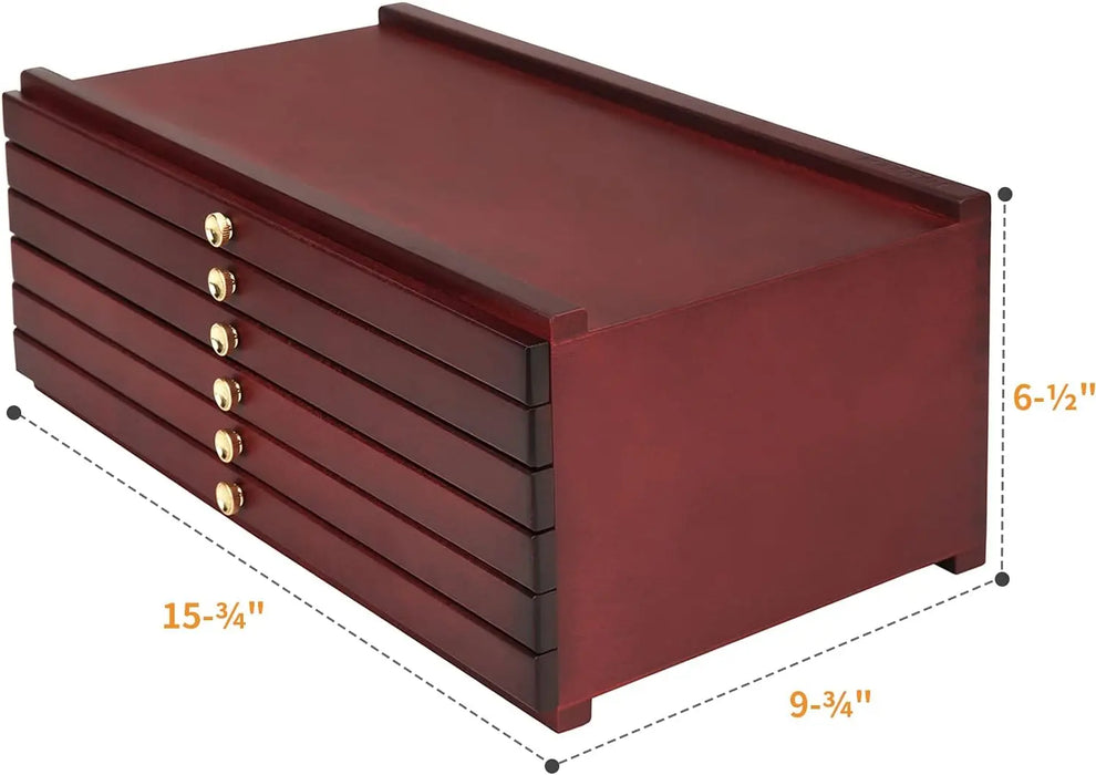 MEEDEN 6-Drawer Artist Supply Storage Box, Walnut Color MEEDEN